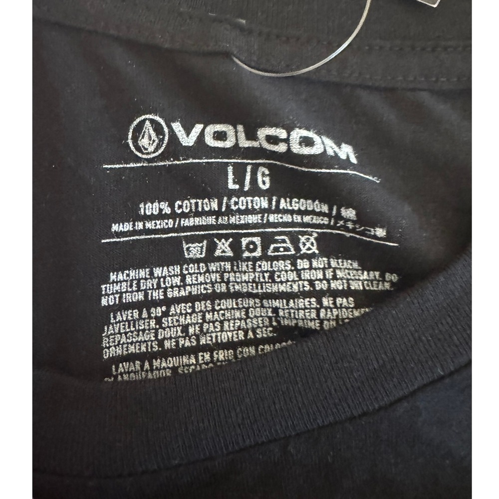 Volcom Burntout Long Sleeve Skeleton Graphic T-Shirt Men's Black Palm Tree Large - Picture 4 of 6
